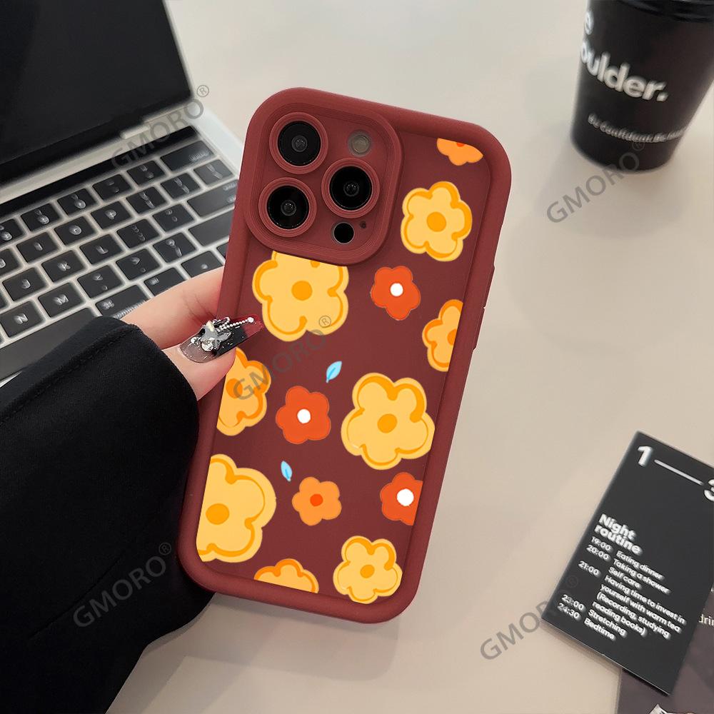 Full Screen Oil Painting Yellow Flower Suitable for Apple 16promax High Value Mobile Phone Case 17 Silicone Soft Case