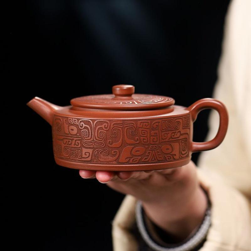 

260ml Handmade Yixing Purple Clay Teapots Artists Handmade Qilin Weekly Count Pot Raw Ore Downhill Mud Kettle Zisha Tea Set Tea