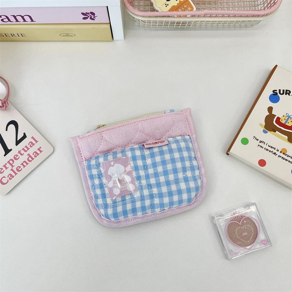 Cute Portable Coin Purse Multifunctional Lightweight Wallet Card Holder Zipper Small Storage Bag Students