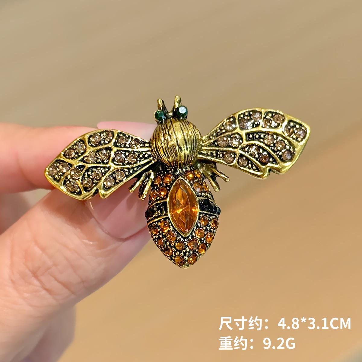 

Французская винтажная брошь в виде пчелы, пальто, куртка, насекомое, алмазный сплав, булавка, аксессуары