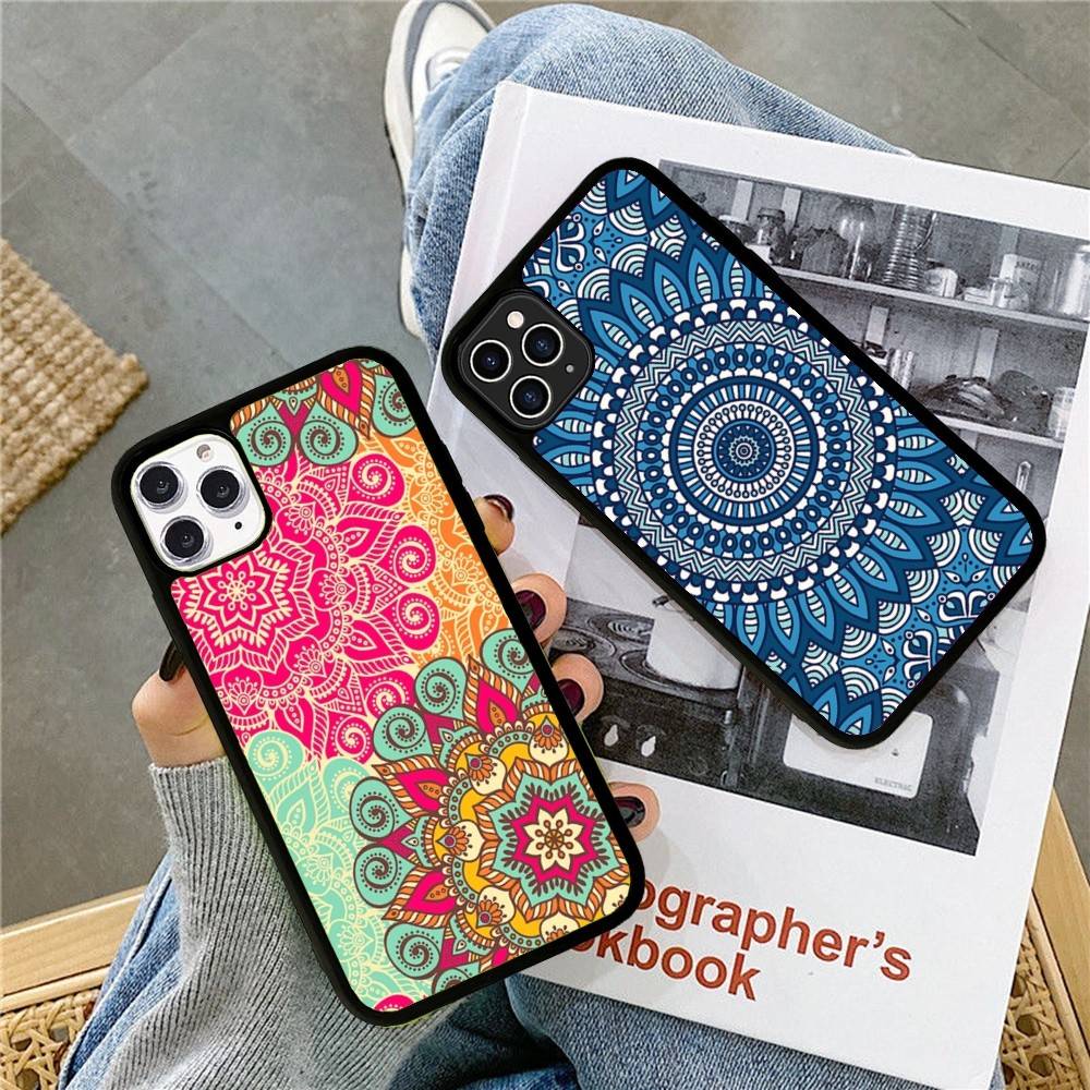 Mandala Painting PC+TPU Phone Case For iPhone 17 16 15 14 PRO MAX 11 12 13 PLUS MINI Cover