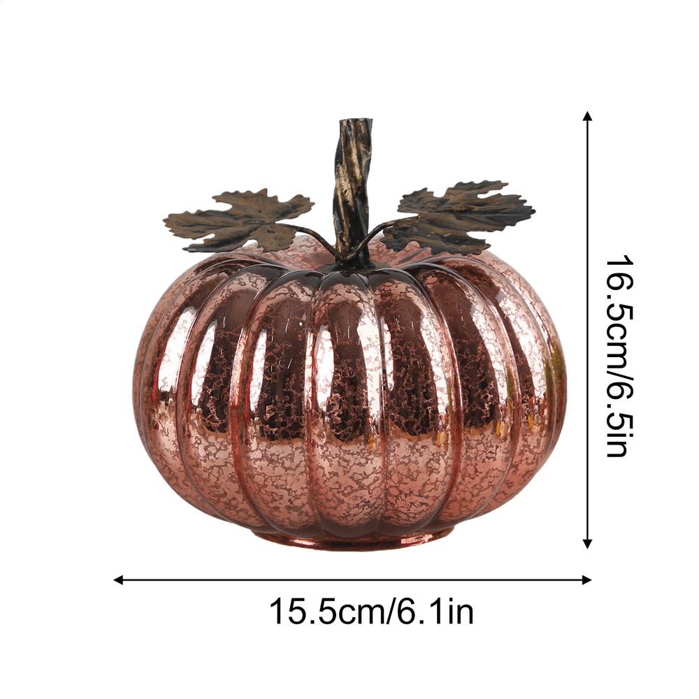 Glass Pumpkin Light Led Battery Operated Fall Thanksgiving Glass Pumpkin Fall Decor Holiday Autumn Harvest Figurine For