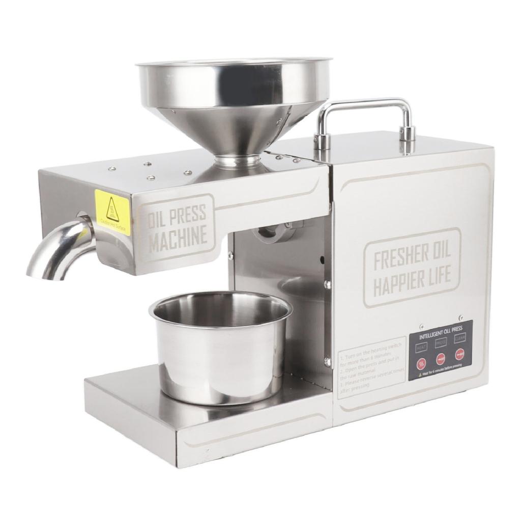 Oil Press Machine Intelligent Automatic Electric Stainless Steel Cold Hot Oil Press Extractor US