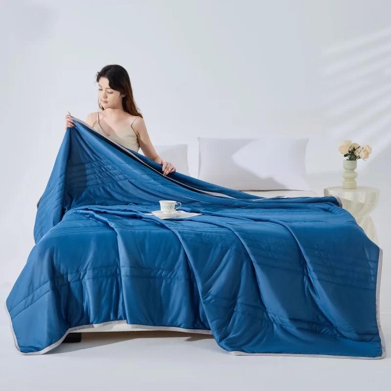 

2025 New class A summer cool quilt cold silk single double air conditioner quilt solid color cold summer quilt 150x200cm 1pcs
