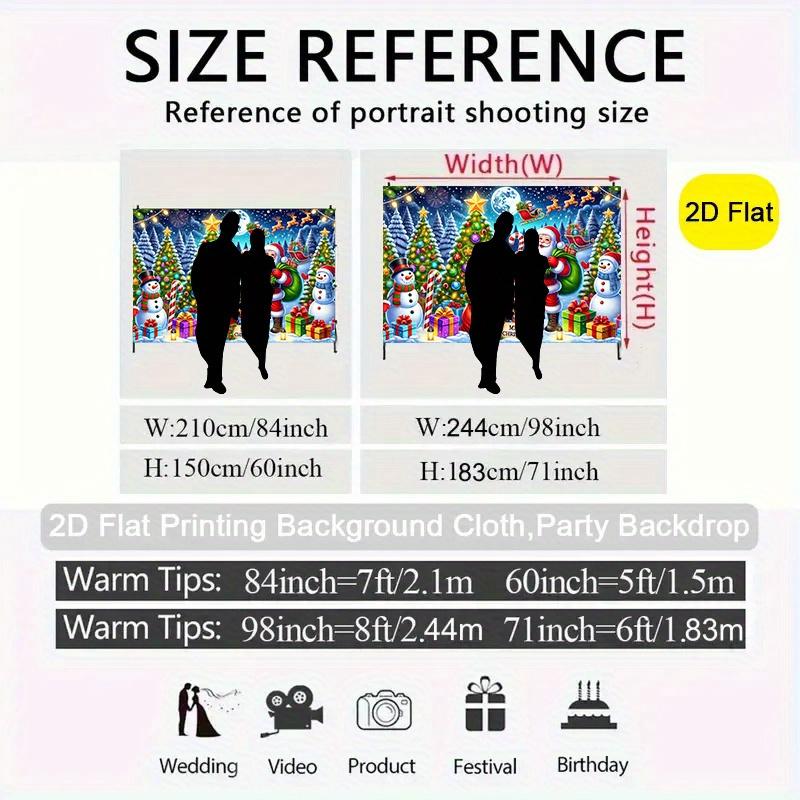 2D Graphic, Suitable for Photo Booth, Christmas Decorations, Christmas Background Wall, Merry Christmas Banner