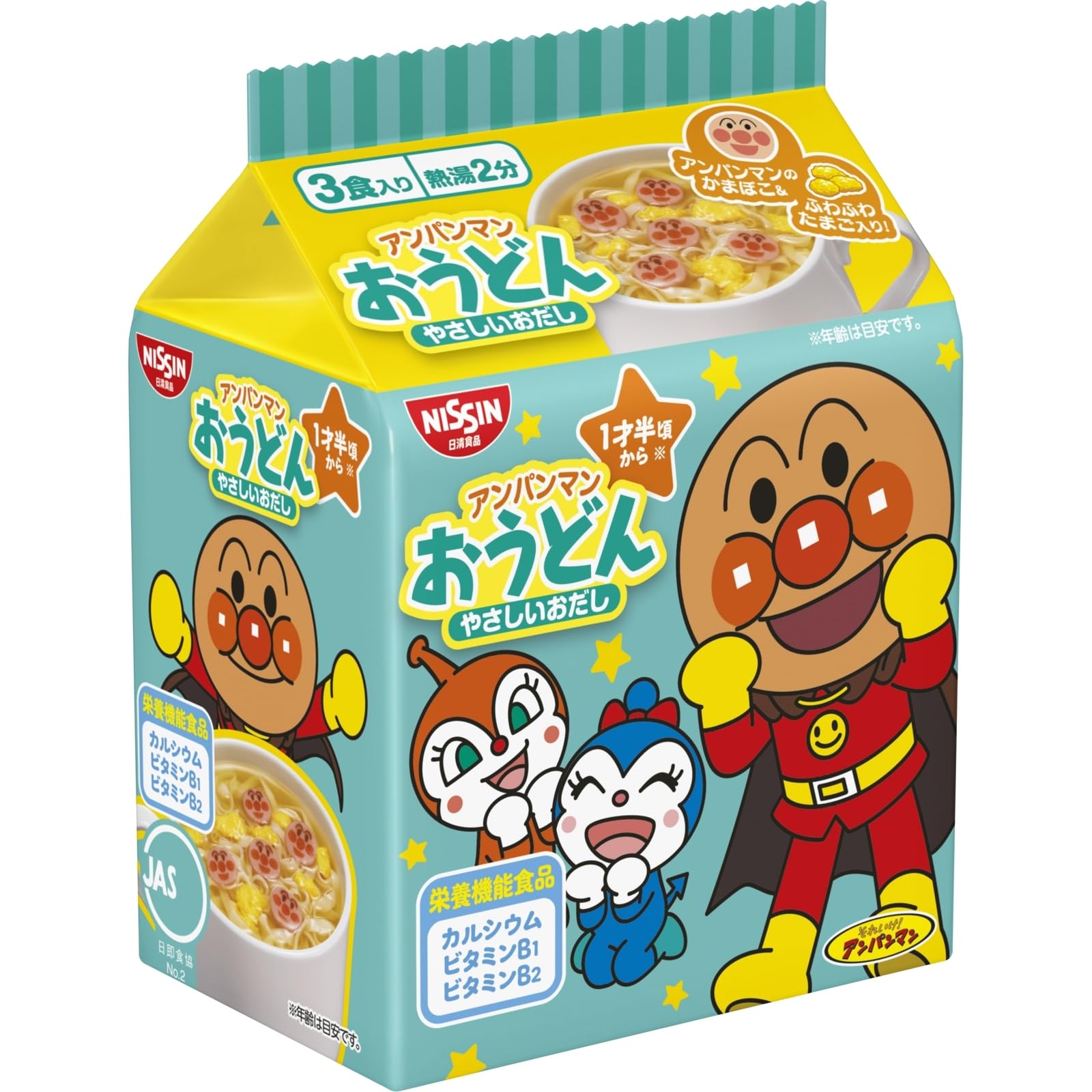 

Nissin Foods Anpanman Udon Easy Dashi Nutritional 87g x 9 Count Noodles, [Functional Food], 3-Serving Pack,