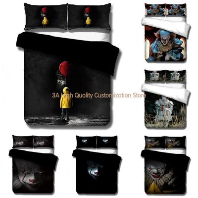 Juego de Ropa de Cama Pennywise-IT Fundas Nórdicas Serie de Payasos Película de Terror Juegos de Cama Ropa de Cama Ropa de Cama(SIN Hoja) AYR