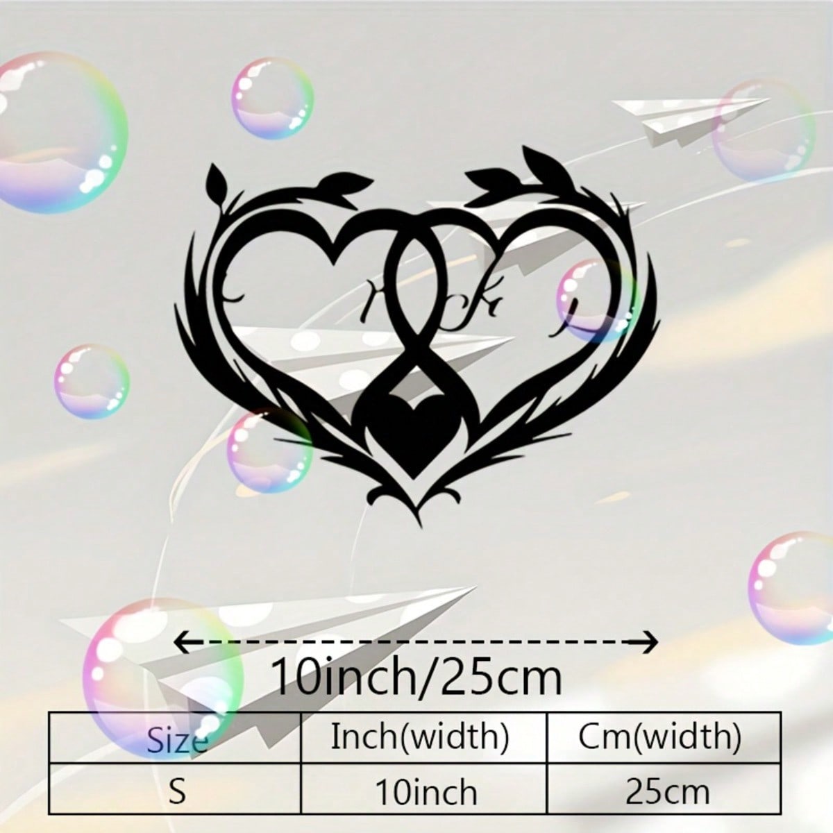 

Iron Wall Art Heart Decor Romantic Metal Sculpture Wedding Valentine Gift Black Indoor Outdoor Home різнокольоровий