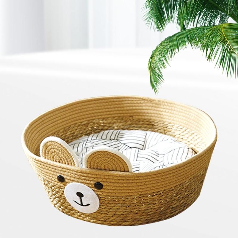 Cats Puppy Bed Basket Base Detachable Cushion Basket for Small To Medium Pet Creative Pet Bed Cute Nest
