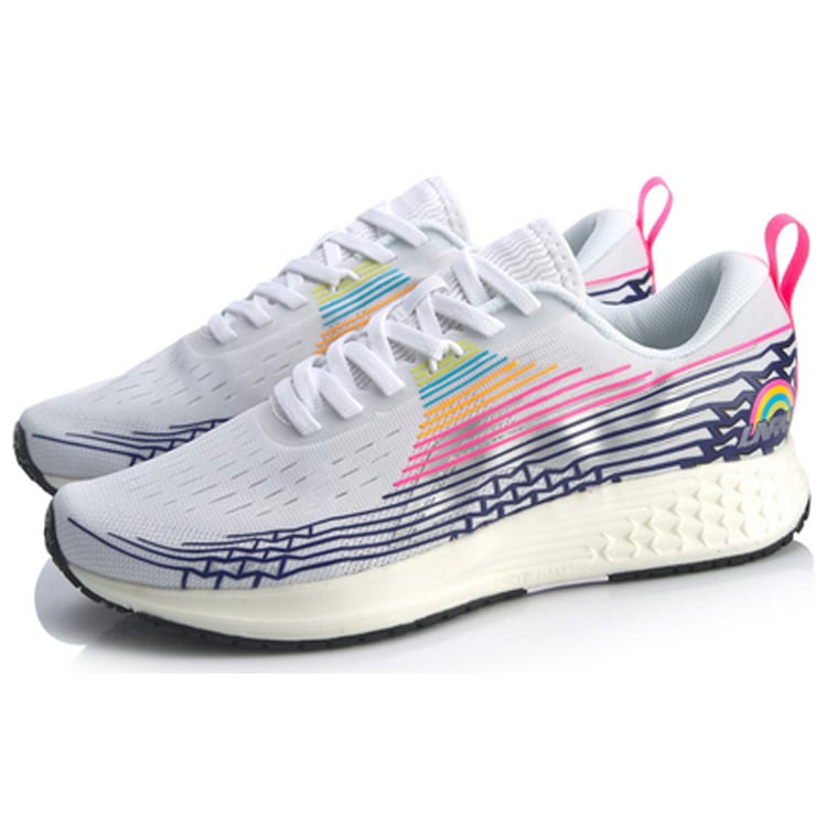 Chaussures de course basses Li Ning Red Hare 4 pour femmes Blanc Multicolore ARBP046-13