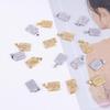 18K Gold Square Stainless Steel Letter Pendant Men's Necklace with Titanium Steel Uppercase Alphabet.