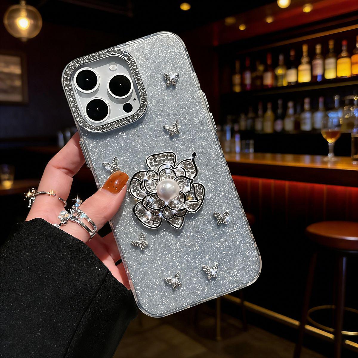 

Electroplated Silver Wave Texture Phone Case for iPhone 15/17 - Drop-proof & Curved Edge Design iPhone 13 Pro