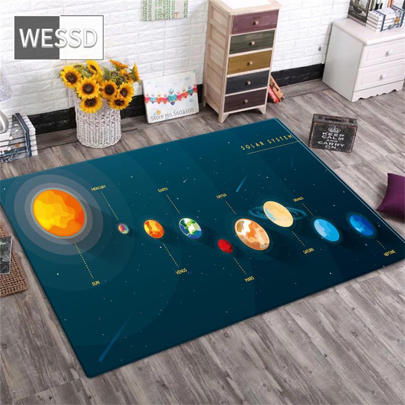 3D Solar System Living Room Carpet Space Planet Rug For Boy Bedroom Anti-slip Mat Bathroom Home Decor Floor Mat