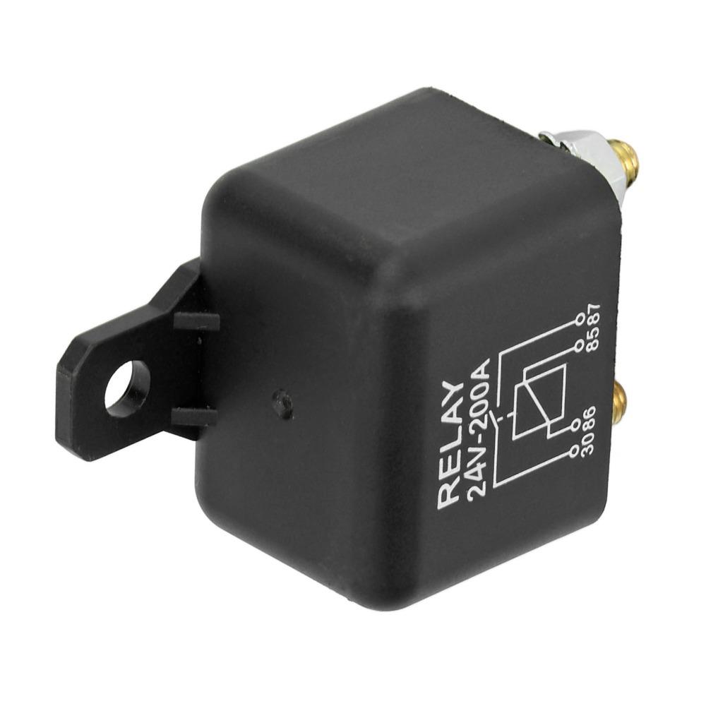 200A 24V Car Start Relay High Current Normally Open 24V 200A Relay 4 Pin Brass Coil Vehicle Starter Relay Lawn Cutter