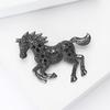 Luxury Zodiac Animal Lapel Pins Classic Metal Badge Pin Rhinestone Horse Brooches  New Year Gifts