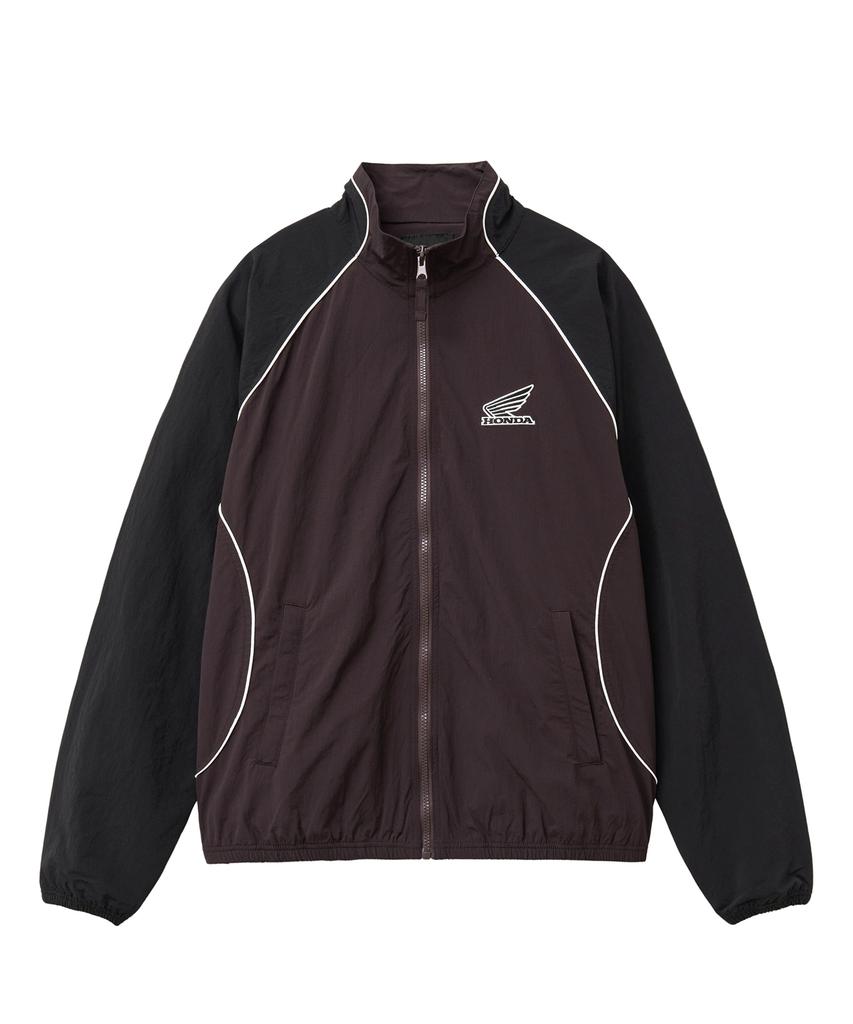 Phyps Motorcycle Nylon Vintage Color Block Track Jacket Red