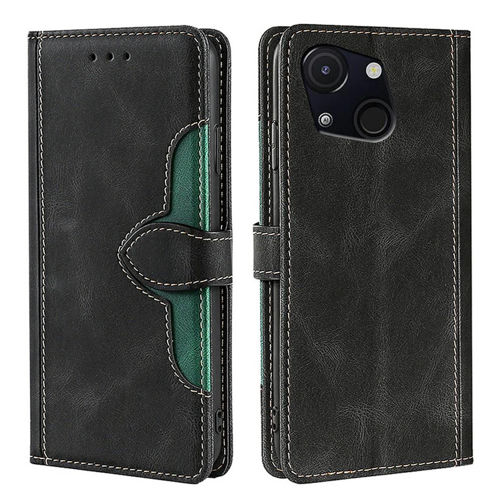 For Itel A50C Case Leather Wallet Phone Cover with Straw Hat Magnetic Clasp