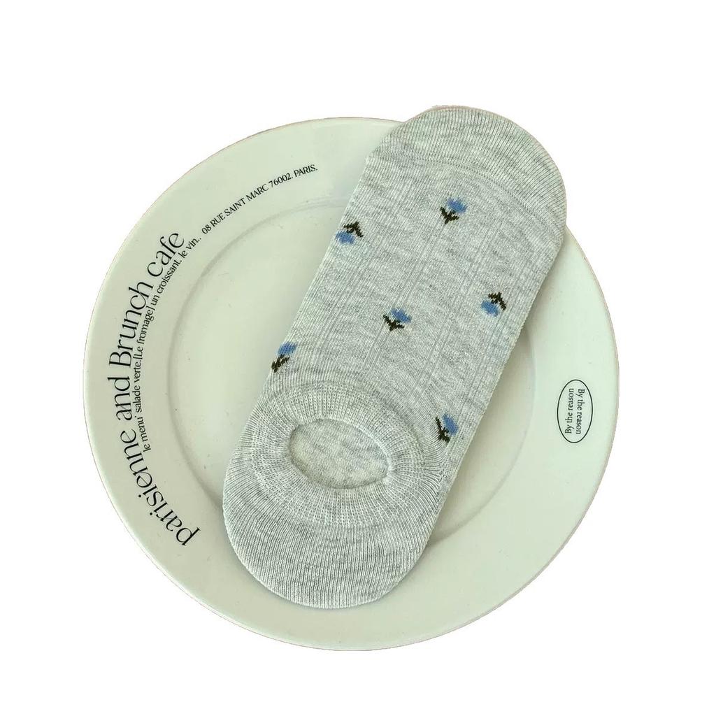 Summer Children's Floral Boat-shaped Socks with Shallow Openings, Invisible Heels, Anti-slip, Non-slippery Cotton, Boneless Socks