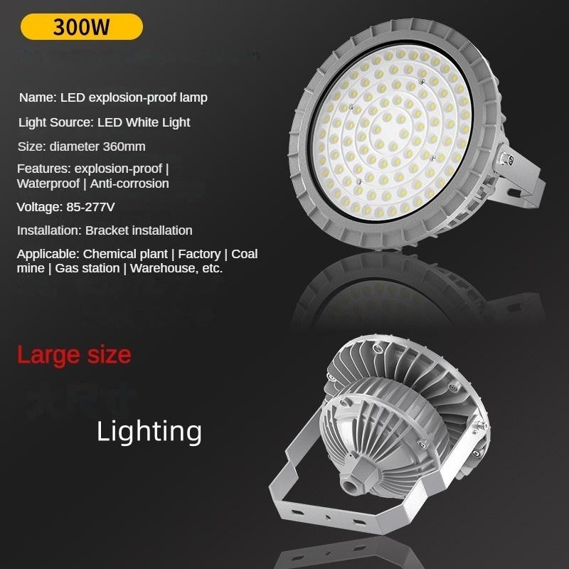 50W/70W/100W/150W/200W/ 250W/300W LED Explosion-proof Light Warehouse Lighting Waterproof High Brightness Industrial Mining Lamp Circular Floodlight