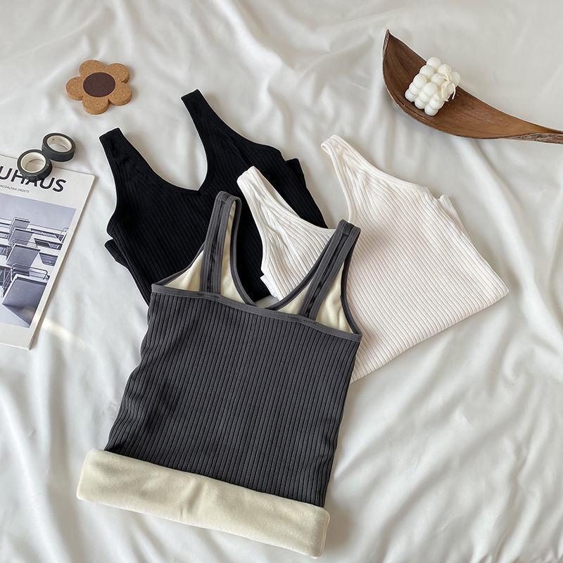 Women's Fleece-Lined Warm Vest: Slim Fit, V-Neck, Comfortable, Cold-Proof for Autumn/Winter