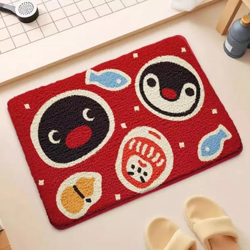Cute Cartoon Carpet Indoor Outdoor Door Mat Bathroom Water Suction Door Mat Living Room Bedroom Decorative Mat