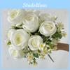 Elegant Silk Rose Bouquet With Realistic Design For Wedding Decor And Photography Props