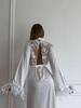 European & American Women's Backless Lace Satin Pajamas with Robe – Elegant & Sexy
