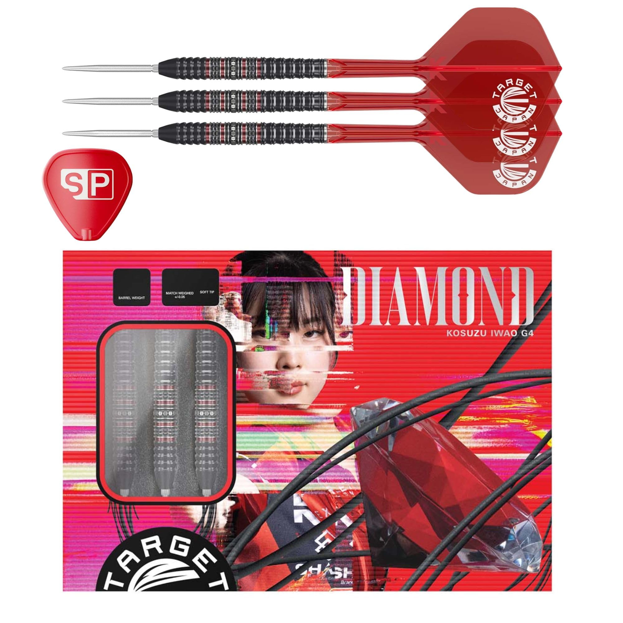 НАБОР ДАРТСОВ TARGET PRIME SERIES DIAMOND GEN4 90% Вольфрам K-Flex Швейцарское Острие Стальной Наконечник С Хвостовиками и Оперениями K-Flex СТАЛЬНЫЕ ДАРТСЫ (Алмаз G4)