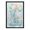 Poster Letter "I" With Balloons And Elephant Poster Letter "I" With Balloons And Elephant, 30X40 Cm, Frame Wooden Light Oak, Paper Matte 230 Gsm