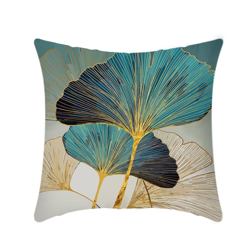 New Light Luxury Series Printed Ginkgo Leaf Print Pillow Home Sofa Cushion Cover
