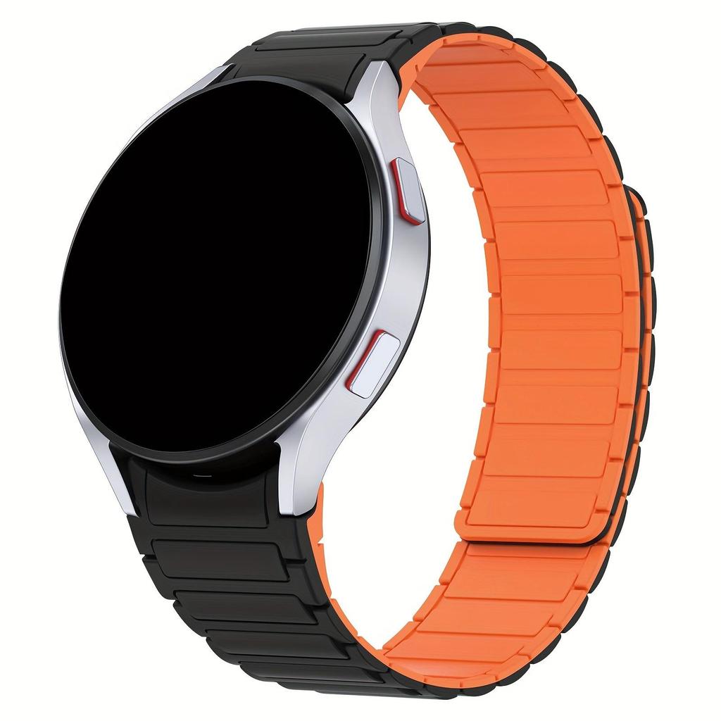 Magnetic Silicone  Band For Samsung Watch Galaxy 7 6 5 4 44mm 40mm 4/6 Classic 43mm 47mm 42 46mm 5Pro 45mm No Gaps 20mm Strap