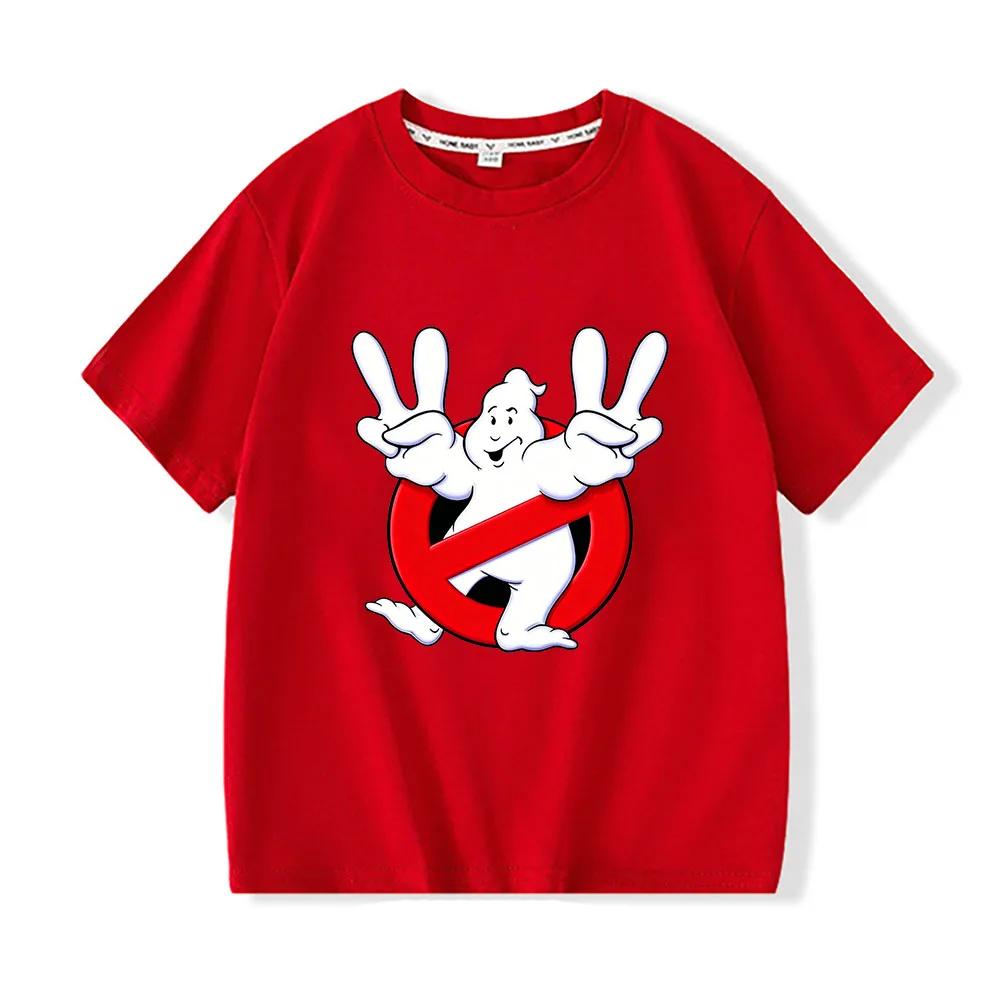 100 Cotton Ghostbusters Childrens Tshirts Funny Graphic Cartoon Print Short Sleeve Boys Girls Tee Casual Oneck Tops Summer