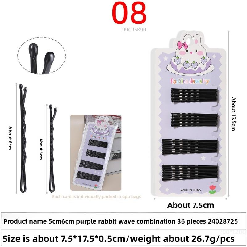 Black Steel Wire Hair ClipsHair Accessories Flow-painted One-piece Clips Small Hair Clips for Girls' Broken Hair