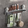 Large Capacity Suction Cup Knives Rack Wall Mounted Kitchenware Organizer  for Home