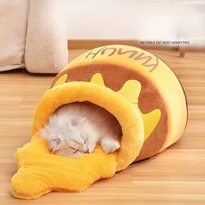 Cats Bed Plush Accessory for Winter Pet Products Fluffy All Warm Beds Puppy Things Accessories Houses and Habitats Kitten Goods