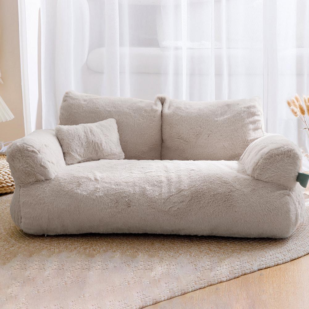 1 Set Winter Plush Pet Bed Soft Comfortable Pet Sofa Bed Removable Washable Dog Nest Couch Cat Sleeping Cushion Pet Supplies