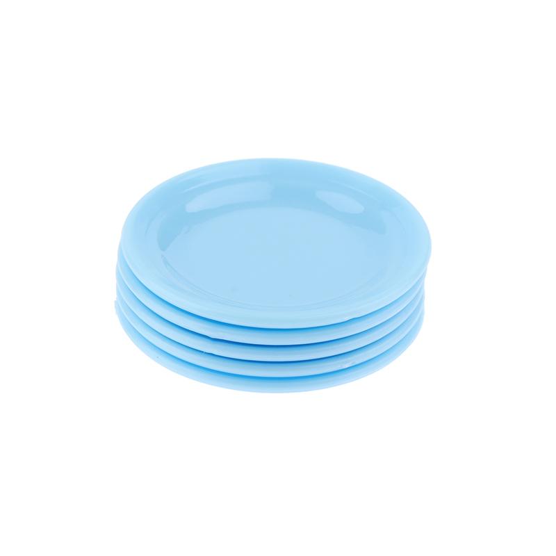 5Pcs Dollhouse Mini Food Plates Dollhouse Simulation Dining Plate Dolls House Kitchen Accessories Pretend Play Toys