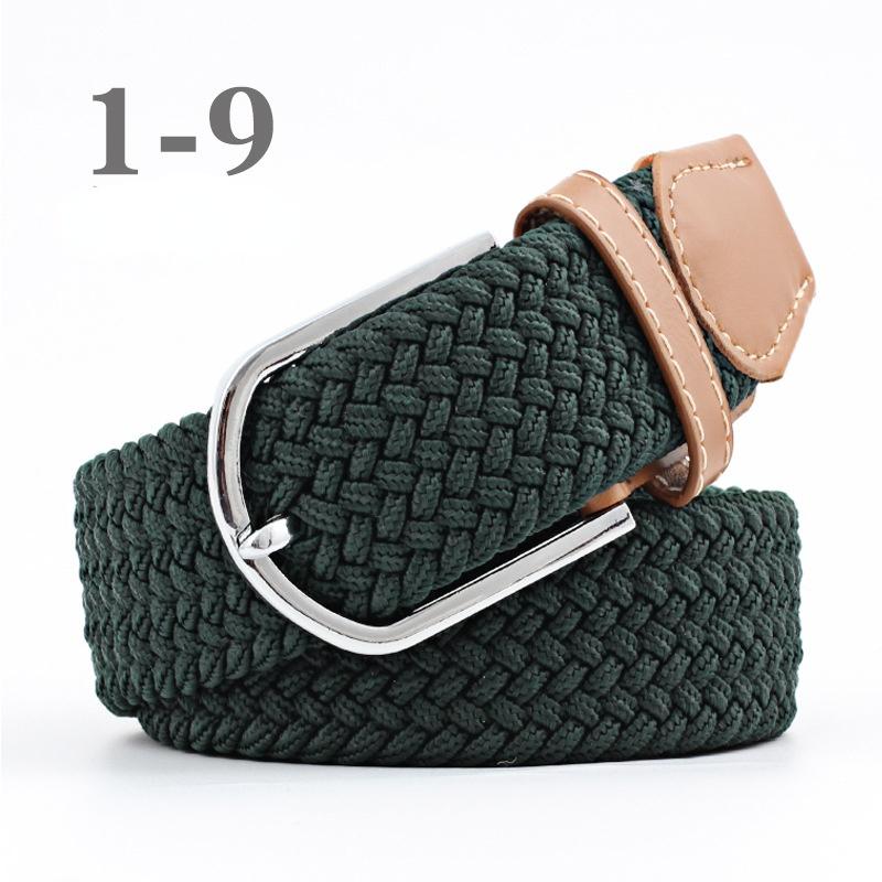 2026 New Fashion High Quality Explosive Women's Canvas Belt Men's Elastic Belt Casual Stretch Woven Pin Buckle Belt