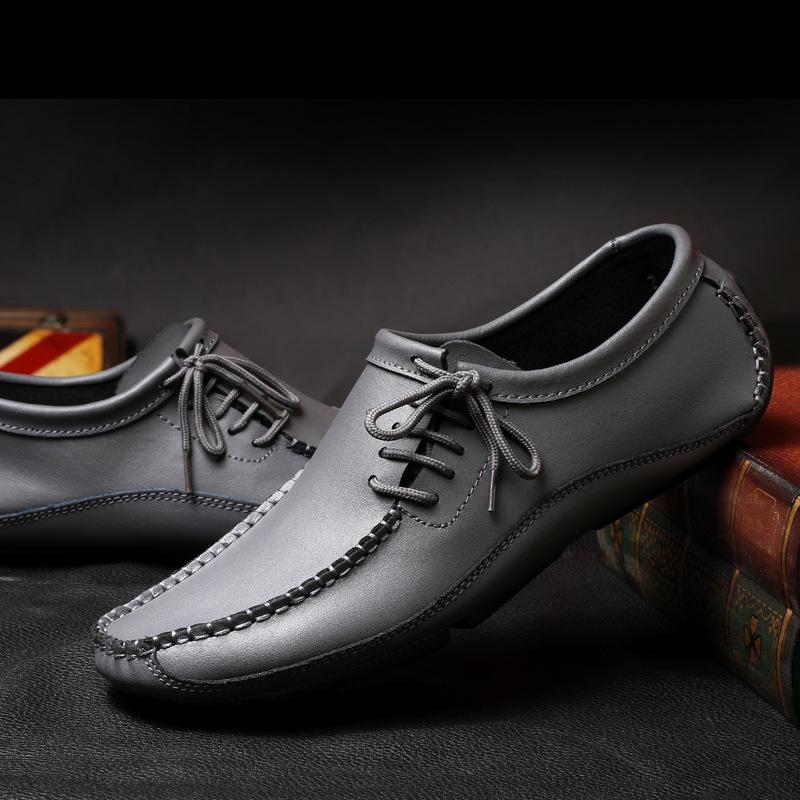 Genuine Leather Men Casual Shoes Fashion Loafers Newly High Quality Handmade Boat Shape Driving Shoes Man  De Hombre