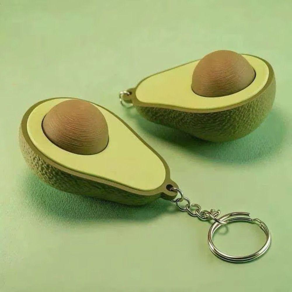 Calming Avocado Clicker Keychain Simulation Finger Button Pendant Fidget Keychain Backpack Charm