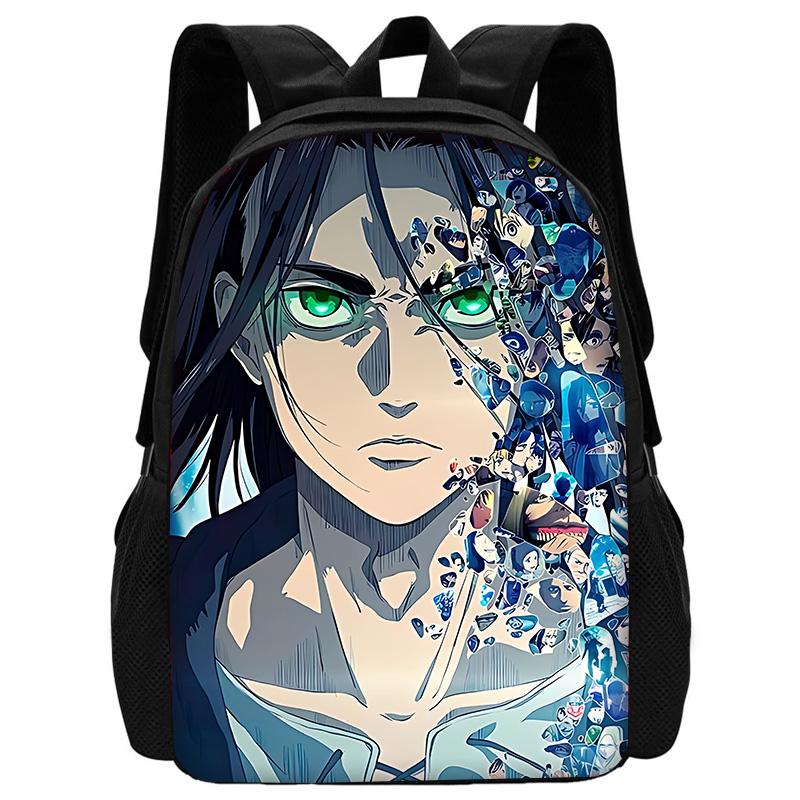 Child School Anime AttackS On Titan Backpack with Lunch Bags ,Pencil Bags ,School Bags for Boys Girls Best Gift