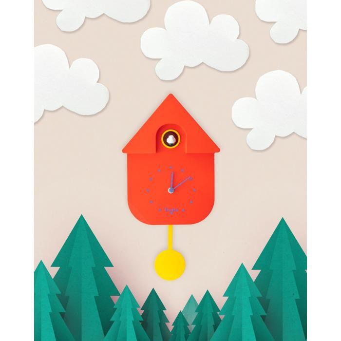 Orologio cucù multicolor rosso e giallo - orologio casa cucù rosso e giallo; giallo