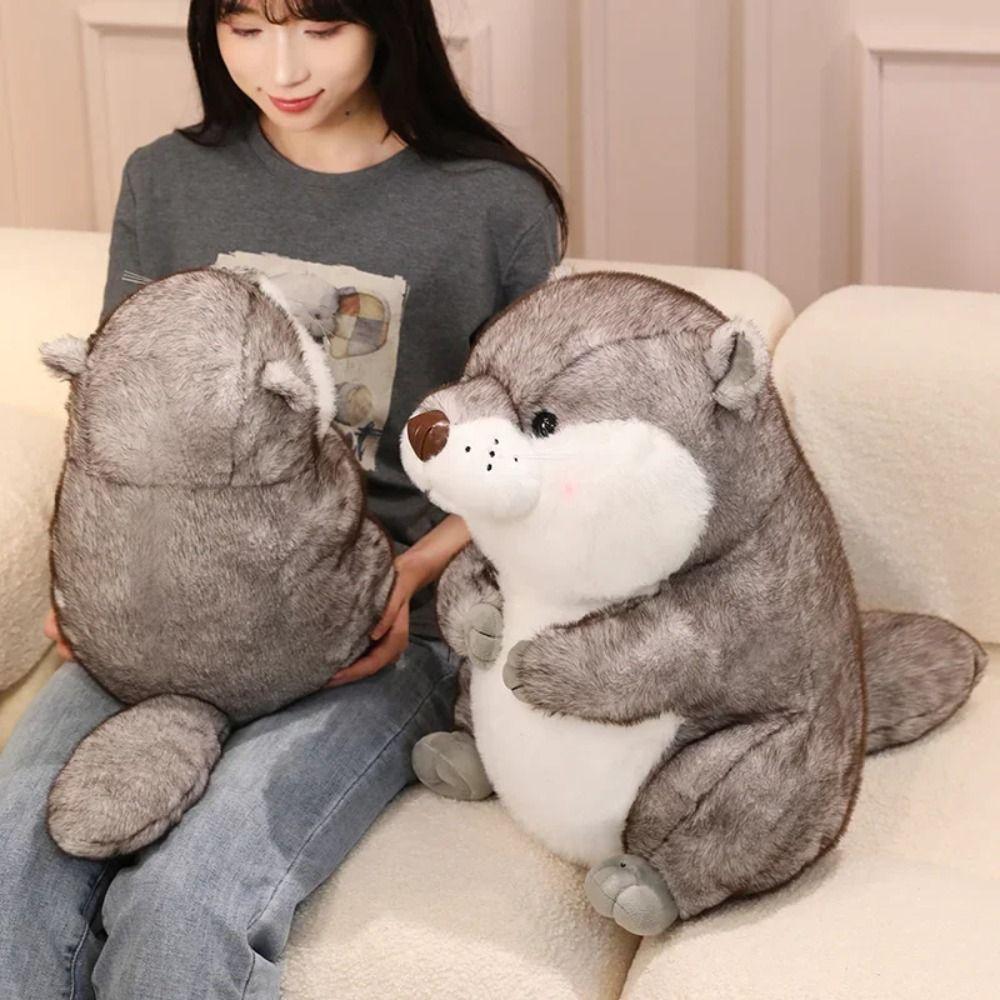 Soft Plush Otter Dolls Chubby Face Animals Stuffed Toys Cute Otter Plush Toys  Birthday Gifts