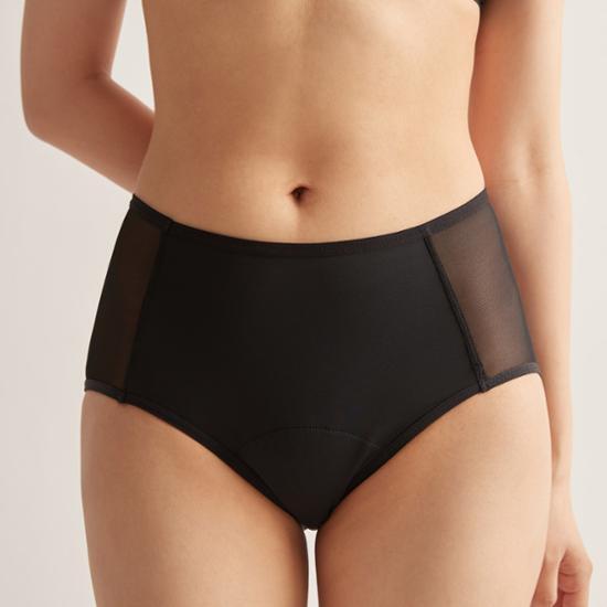 Dry Five Smem Absorbent Mesh Sanitary Panties Black (XS-XL)