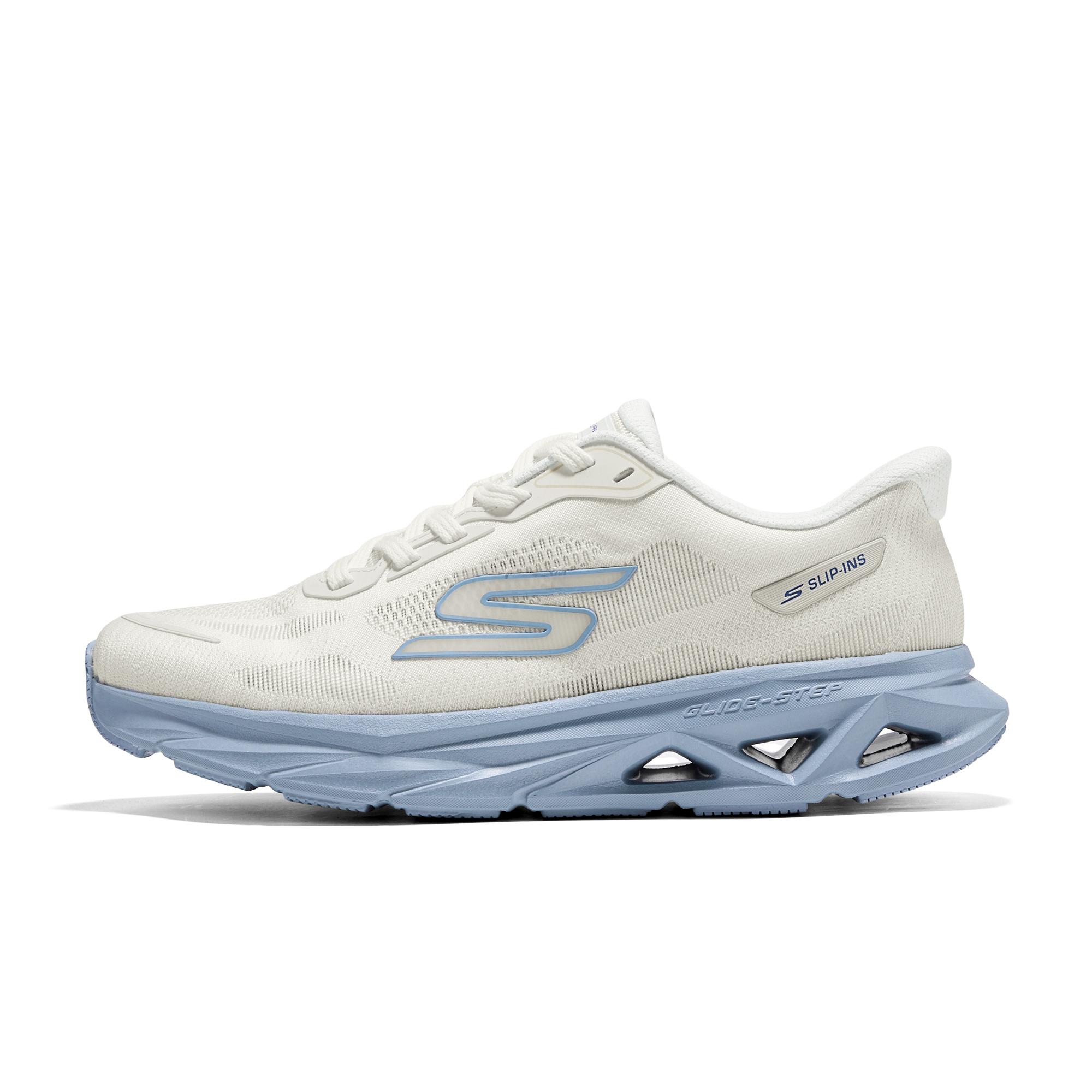 Skechers Glide Step Vortex Dynamic Flow Round Toe Lace-Up Soft Rebound Midsole Comfortable Lightweight Breathable Upper Men Running Shoes 221042-OFWT 39.5