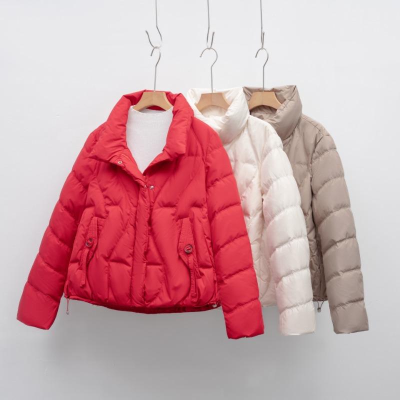 Winter Warm New Down Jacket Women's Stand-up Collar Slim Temperament Small Simple Solid Color Coat Tide