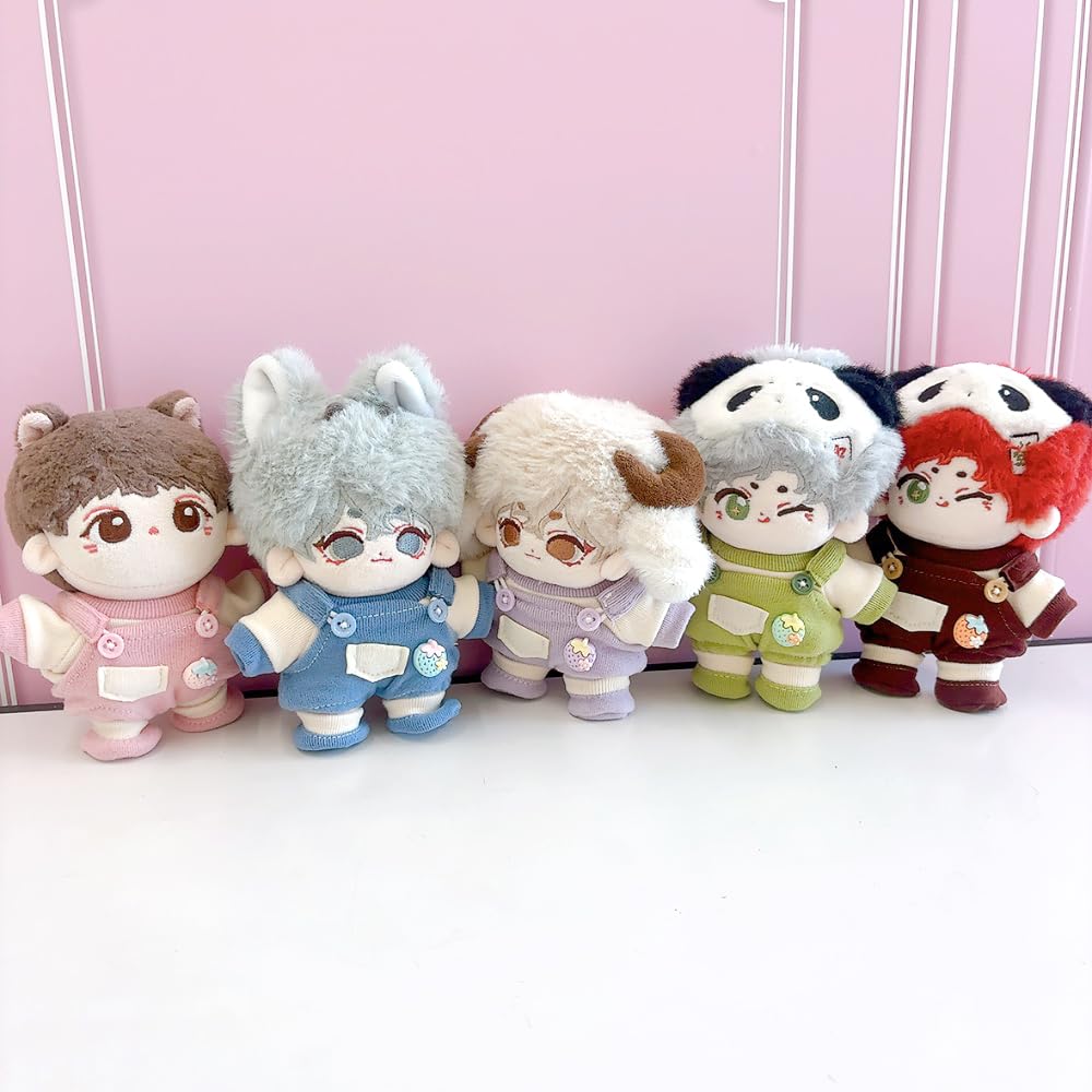 Pink and Shoes Set for 10cm Plush Kigurumi Otaku Kpopdoll Costume T-shirt, Overalls, Toy, Accessories, Doll, Mascot, [Used]