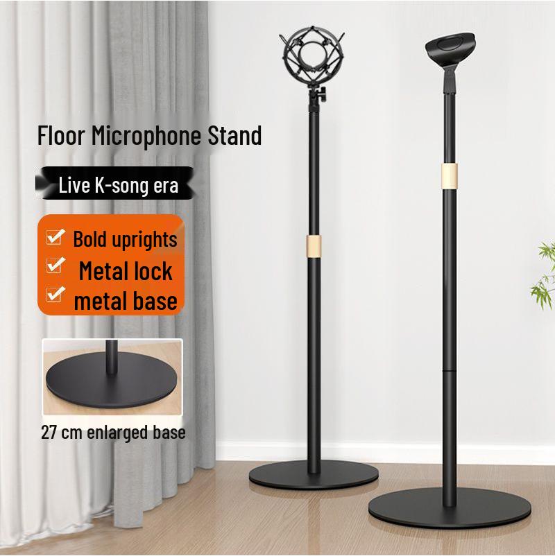 Adjustable Microphone Stand with Round Base for Stage and KTV Performances