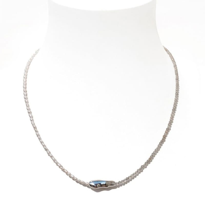 ozel Silver 925 Fresh Water pearl Labradorite Necklace PS111N