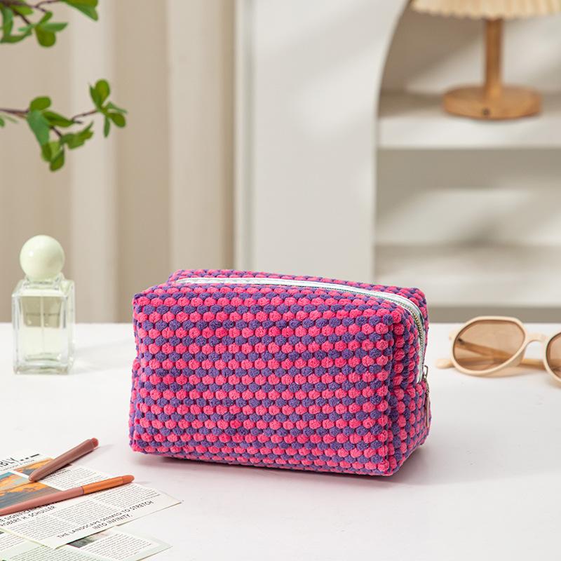 

Women Fashion Square Corduroy Makeup Bag Portable Lipsticks Cosmetic Storage Pouch Handbag Ladies Zipper Make Up Clutch Bag красный